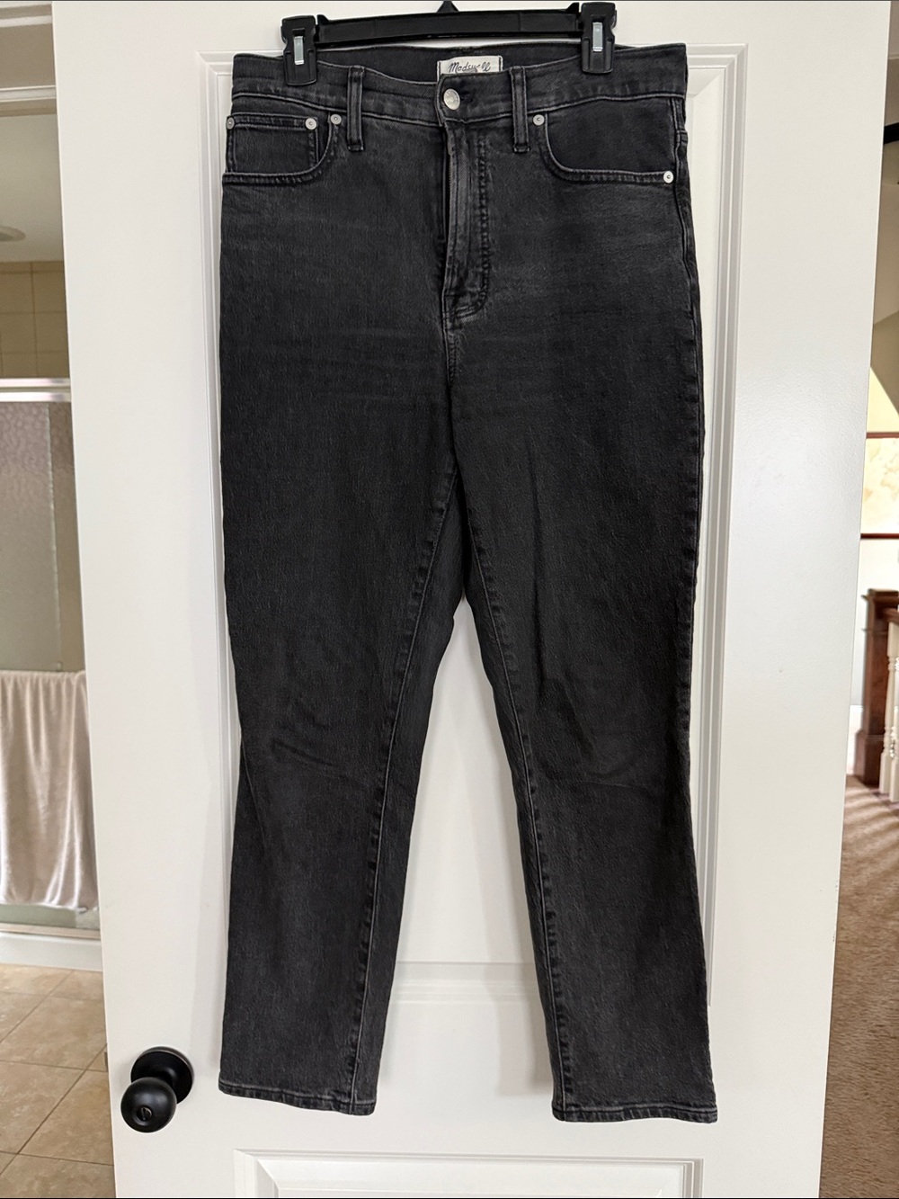 Madewell Straight-Leg High-Rise Jeans in Washed Black